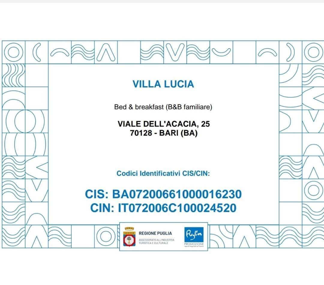 Bnb Villa Lucia Bari Dış mekan fotoğraf
